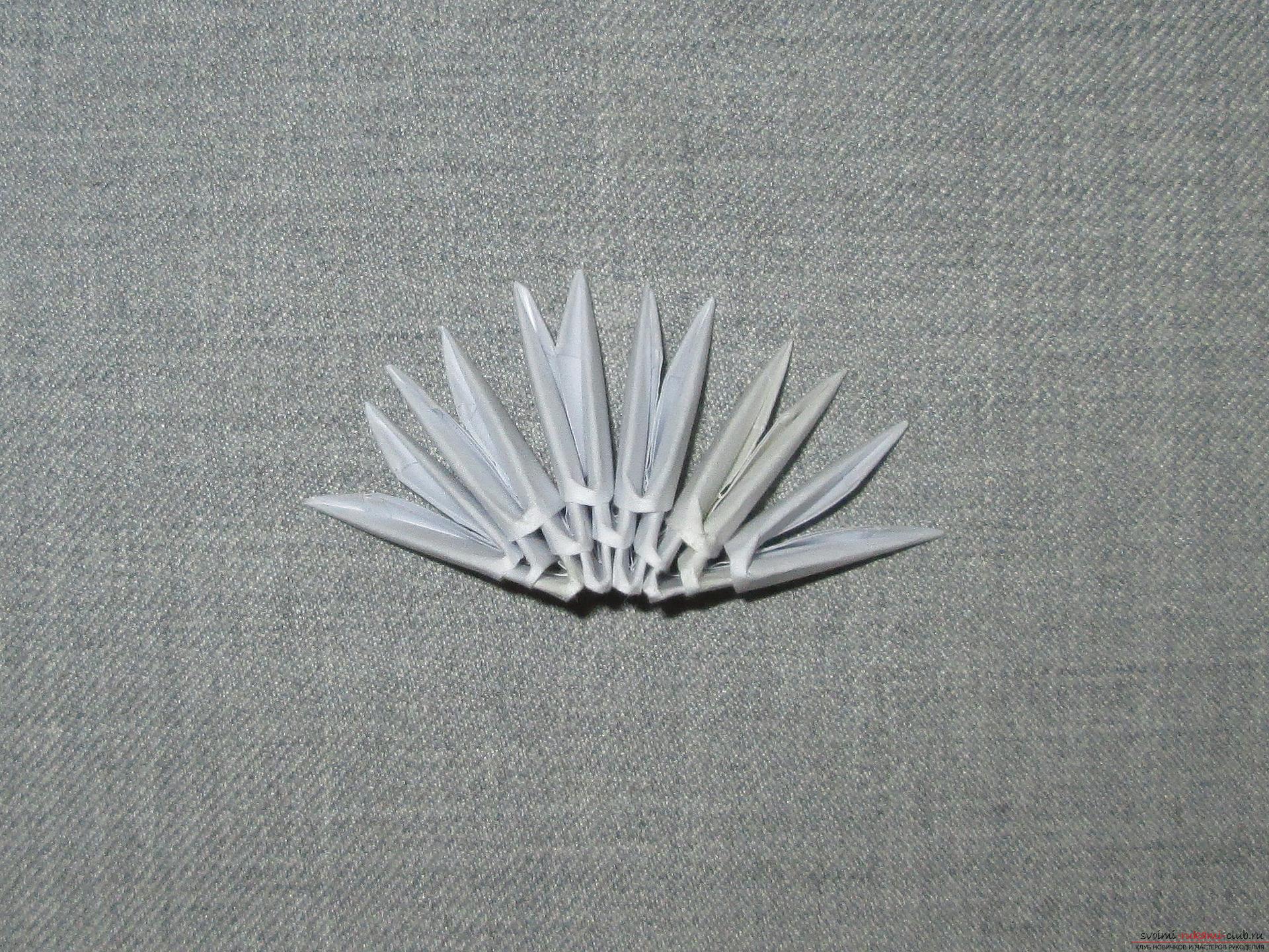Ракушка для упаковки небольшого подарка собрана в технике модульное оригами в нашем мастер-классе с описанием и фото.. Фото №2